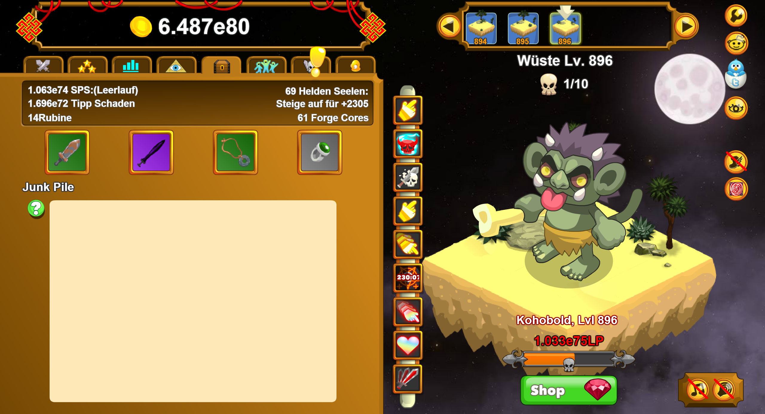 clicker heroes forge cores use